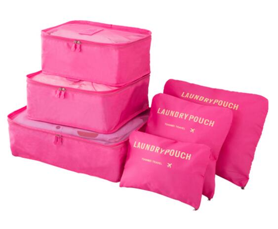 IUX Nylon Packing Cube Travel Bag System Durable 6 Pieces Set Large Capacity Of Bags Unisex Clothing Sorting Organize