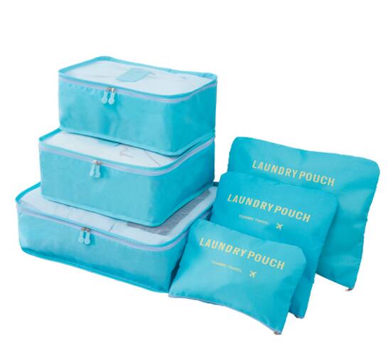 IUX Nylon Packing Cube Travel Bag System Durable 6 Pieces Set Large Capacity Of Bags Unisex Clothing Sorting Organize