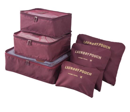 IUX Nylon Packing Cube Travel Bag System Durable 6 Pieces Set Large Capacity Of Bags Unisex Clothing Sorting Organize