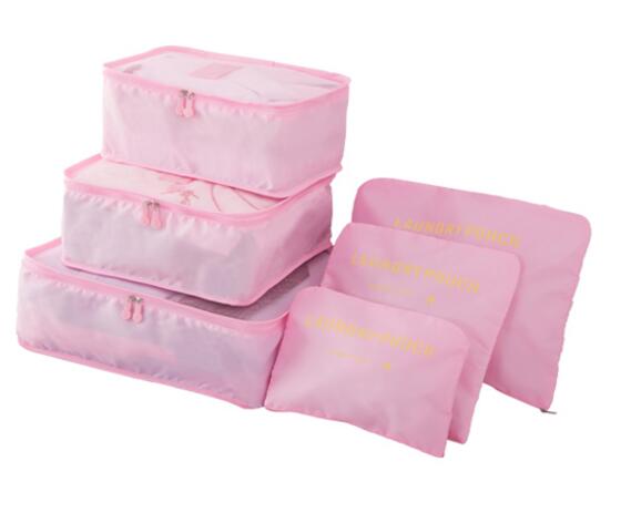 IUX Nylon Packing Cube Travel Bag System Durable 6 Pieces Set Large Capacity Of Bags Unisex Clothing Sorting Organize