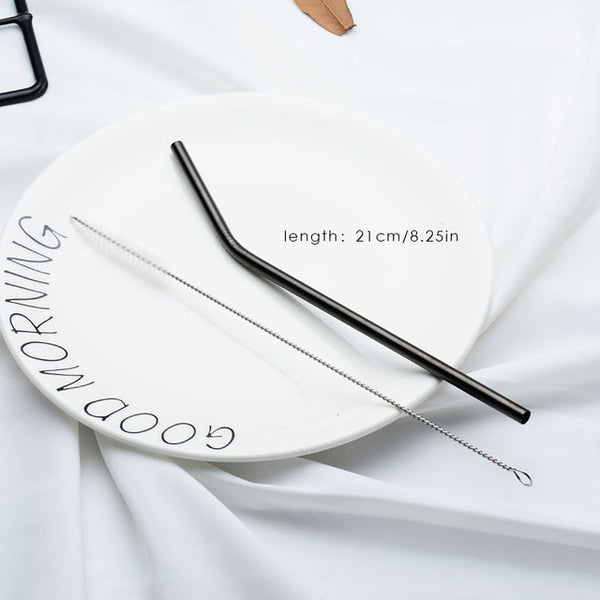 Stainless Steel Straw Reusable Metal Drinking Straw +1 Brush Bar Accessories For 20Oz Cup