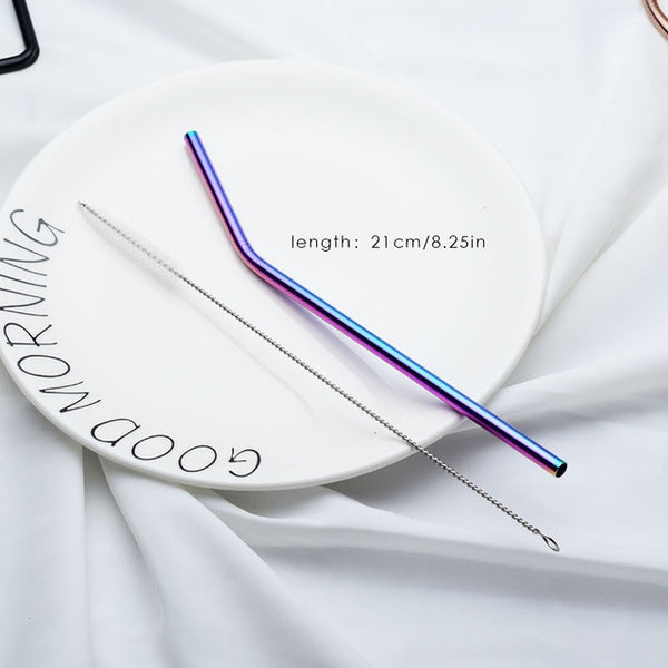 Stainless Steel Straw Reusable Metal Drinking Straw +1 Brush Bar Accessories For 20Oz Cup