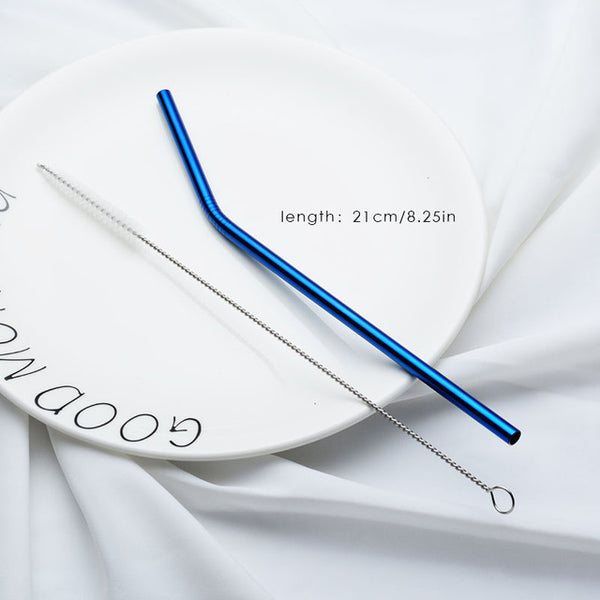 Stainless Steel Straw Reusable Metal Drinking Straw +1 Brush Bar Accessories For 20Oz Cup