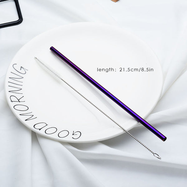 Stainless Steel Straw Reusable Metal Drinking Straw +1 Brush Bar Accessories For 20Oz Cup