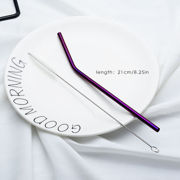 Stainless Steel Straw Reusable Metal Drinking Straw +1 Brush Bar Accessories For 20Oz Cup