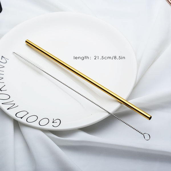 Stainless Steel Straw Reusable Metal Drinking Straw +1 Brush Bar Accessories For 20Oz Cup