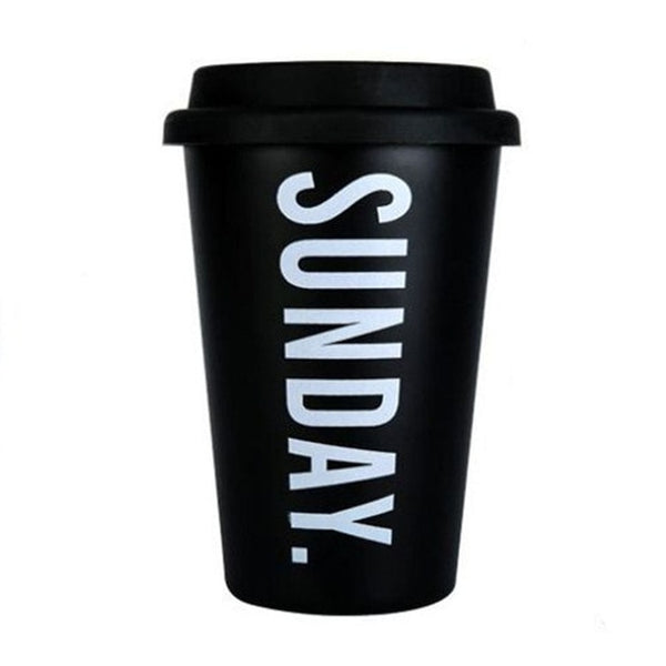 Reusable Stainless Steel Coffee Mugs with Lid Letter Creative Cup for Office Home Travel