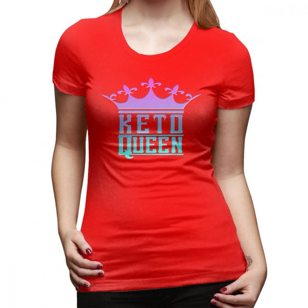 Low Carb T-Shirt Keto Queen Crown Graphic Ketosis Diet Success T Shirt Summer Funny Women tshirt Plus Size Ladies Tee Shirt