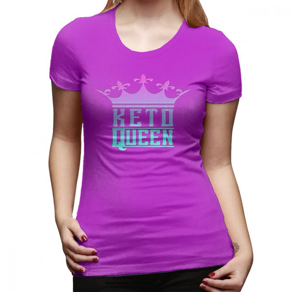 Low Carb T-Shirt Keto Queen Crown Graphic Ketosis Diet Success T Shirt Summer Funny Women tshirt Plus Size Ladies Tee Shirt
