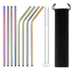 2/4/8Pcs Colorful Reusable Drinking Straw High Quality 304 Stainless Steel Metal Straw with Cleaner Brush For Mugs 20/30oz