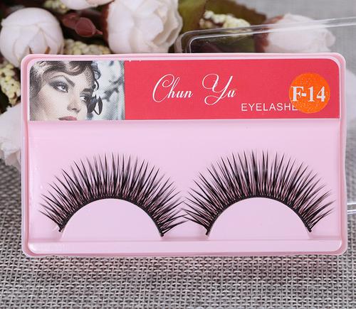 3 Pairs Artificial Fiber Eyelashes Natural Black Thick Cross Eyelashes Soft Curling Dense Eyelashes