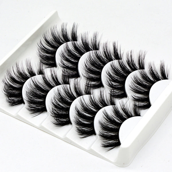 5Pairs 3D Faux Mink Hair False Eyelashes Natural/Thick Long Eye Lashes Wispy Fluffy Lashes