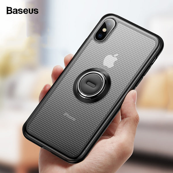 Baseus Ring Holder Case For iPhone Xs Max Xr X S R Xsmax Kickstand Coque Cover Soft TPU Finger Ring Case For iPhonexs Fundas