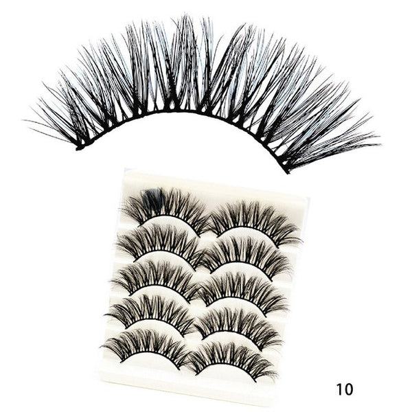 5Pairs 3D Faux Mink Hair False Eyelashes Natural/Thick Long Eye Lashes Wispy Fluffy Lashes