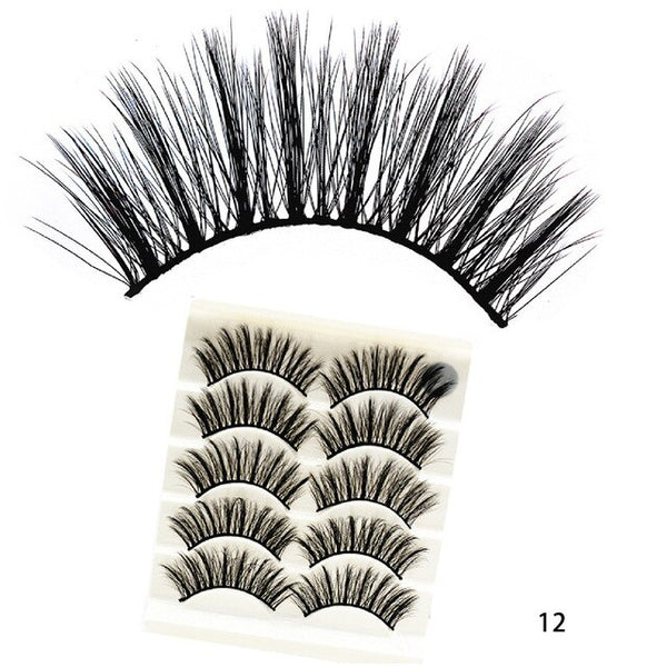 5Pairs 3D Faux Mink Hair False Eyelashes Natural/Thick Long Eye Lashes Wispy Fluffy Lashes