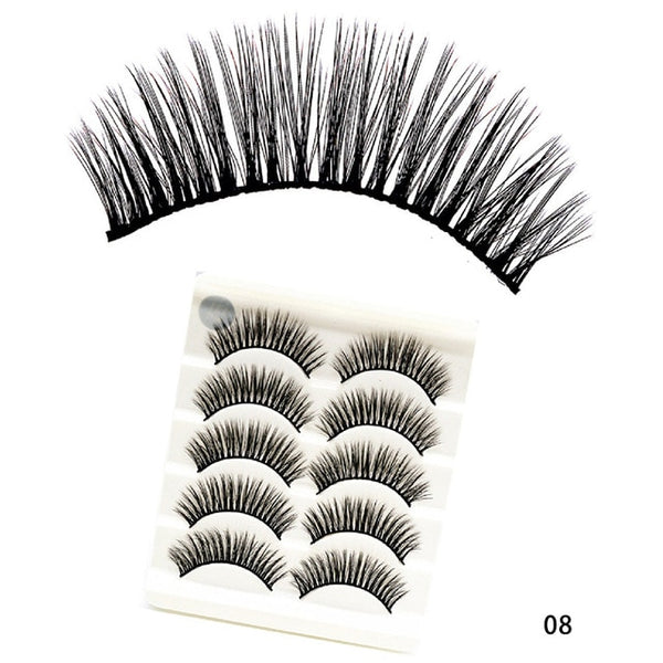 5Pairs 3D Faux Mink Hair False Eyelashes Natural/Thick Long Eye Lashes Wispy Fluffy Lashes