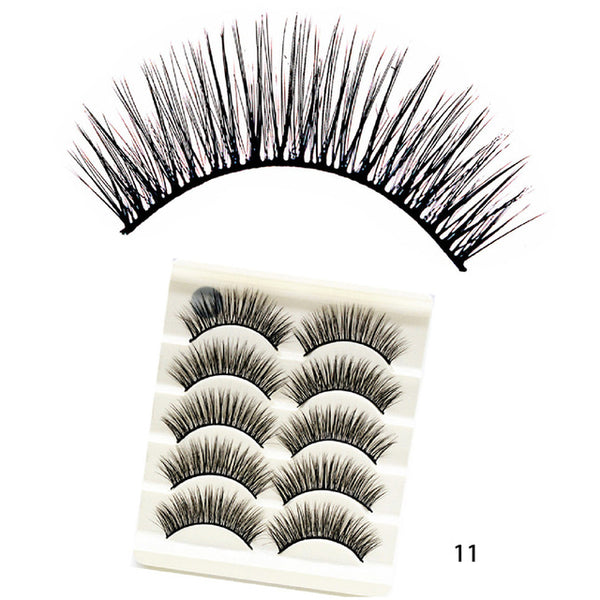 5Pairs 3D Faux Mink Hair False Eyelashes Natural/Thick Long Eye Lashes Wispy Fluffy Lashes