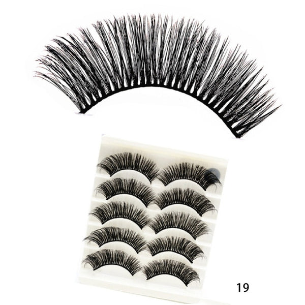 5Pairs 3D Faux Mink Hair False Eyelashes Natural/Thick Long Eye Lashes Wispy Fluffy Lashes