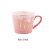 Handpainted Gold Monogram Natural Marble Porcelain Coffee Mug Mr and Mrs Tea Milk Cups and Mugs