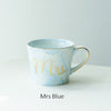 Handpainted Gold Monogram Natural Marble Porcelain Coffee Mug Mr and Mrs Tea Milk Cups and Mugs