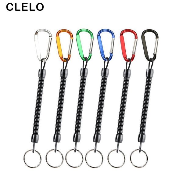 CLELO Anti-lost Strap Safety Spring Coiled Lanyard For Key Chain Phone Passport Pouch Wallet Purse suitcase Travel Accessories