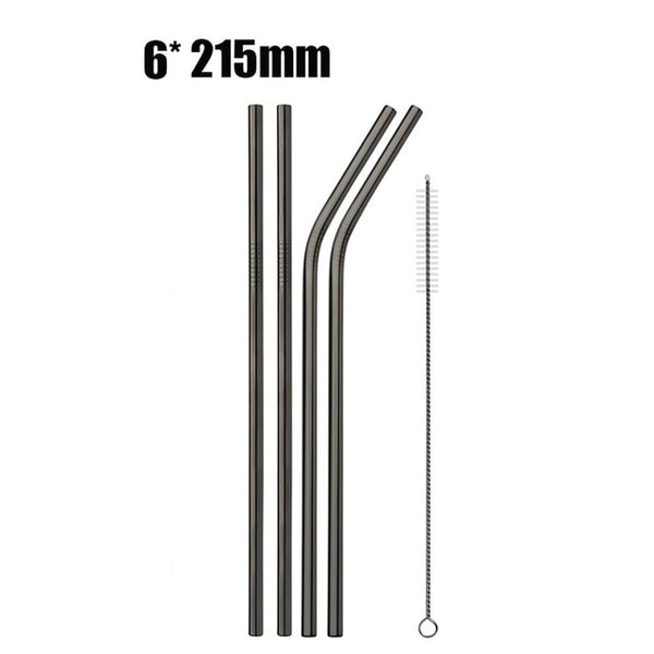 UPORS 4/8Pcs Reusable Drinking Straw High Quality 304 Stainless Steel Metal Straw with Cleaner Brush For Mugs 20/30oz