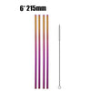 UPORS 4/8Pcs Reusable Drinking Straw High Quality 304 Stainless Steel Metal Straw with Cleaner Brush For Mugs 20/30oz