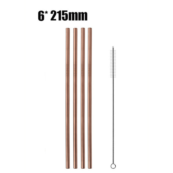 UPORS 4/8Pcs Reusable Drinking Straw High Quality 304 Stainless Steel Metal Straw with Cleaner Brush For Mugs 20/30oz