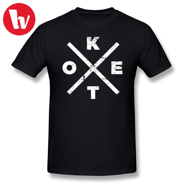 Keto T-Shirt Men Letter Print Distressed KETO Icon T Shirt Awesome Casual Tee Shirt Male Short Sleeve Cotton T Shirts Plus Size