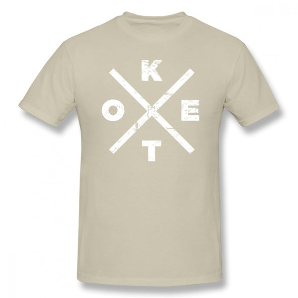 Keto T-Shirt Men Letter Print Distressed KETO Icon T Shirt Awesome Casual Tee Shirt Male Short Sleeve Cotton T Shirts Plus Size