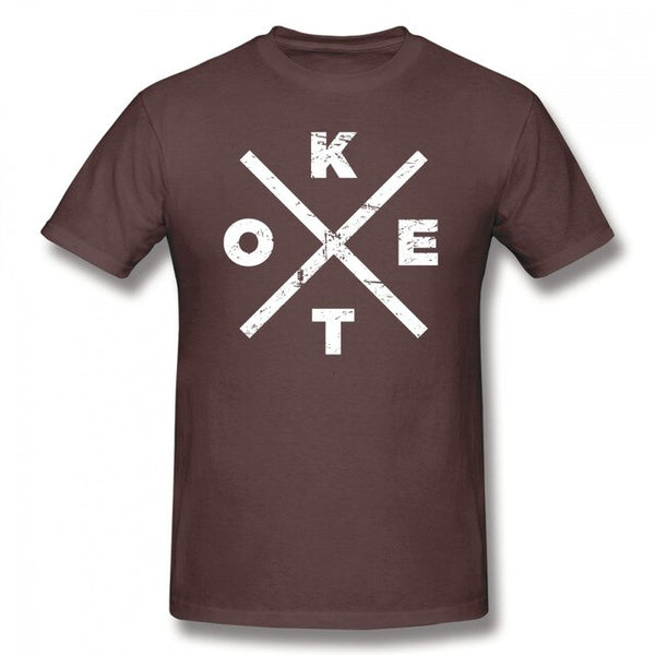 Keto T-Shirt Men Letter Print Distressed KETO Icon T Shirt Awesome Casual Tee Shirt Male Short Sleeve Cotton T Shirts Plus Size