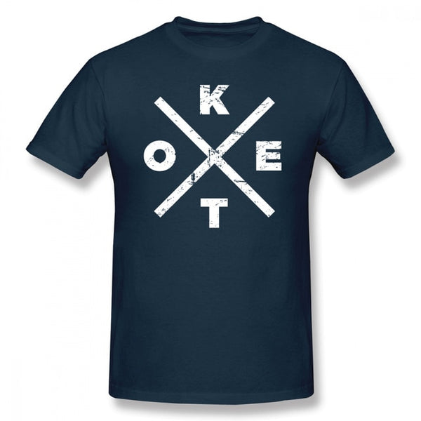 Keto T-Shirt Men Letter Print Distressed KETO Icon T Shirt Awesome Casual Tee Shirt Male Short Sleeve Cotton T Shirts Plus Size