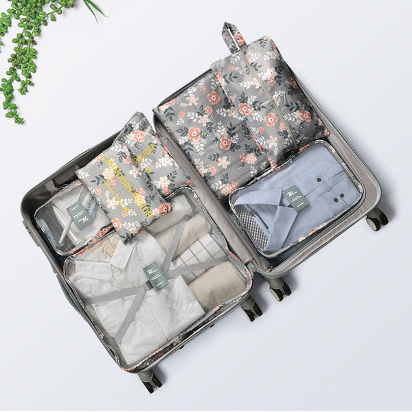 RUPUTIN 7Pcs/set Travel Organizer Suitcase Clothes Finishing Kit Portable Partition Pouch Storage Bags Home Travel Accessories