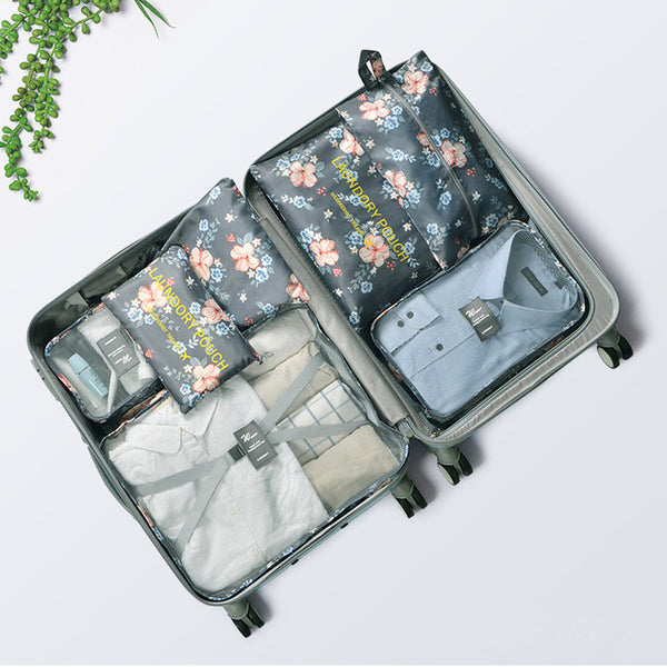 RUPUTIN 7Pcs/set Travel Organizer Suitcase Clothes Finishing Kit Portable Partition Pouch Storage Bags Home Travel Accessories