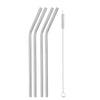 Reusable Metal Drinking Straws 304 Stainless Steel Sturdy Bent Straight Drinks Straw with Cleaning Brush