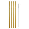 Reusable Metal Drinking Straws 304 Stainless Steel Sturdy Bent Straight Drinks Straw with Cleaning Brush