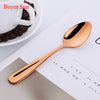 Luxury 304 Stainless Steel Mini Spoon Set Ice Cream Fruit Dessert Spoon Tea Spoon Rose Gold Coffee Teaspoons Tableware Cutlery