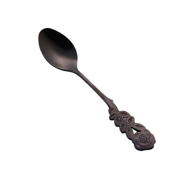 Small Mini Stainless Steel Flower Coffee Spoon Strring Spoon Teaspoon Tea Spoon Dessert Spoon Long Handle Tableware