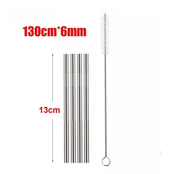 UPORS 4/8Pcs Reusable Drinking Straw High Quality 304 Stainless Steel Metal Straw with Cleaner Brush For Mugs 20/30oz