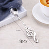 Asipartan 4Pcs/Set Musical Note Shaped Coffee Spoon Coffee Stirring Scoop Stainless Steel Milk Tea Drink Cafe Scoop