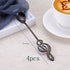 Asipartan 4Pcs/Set Musical Note Shaped Coffee Spoon Coffee Stirring Scoop Stainless Steel Milk Tea Drink Cafe Scoop