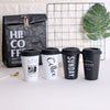 Coffee Mugs Thickened Reusable Stainless Fibre Coffee Cups Tea Coffee Mugs Travel Mug Eco Cup With Lid Straws 500ml