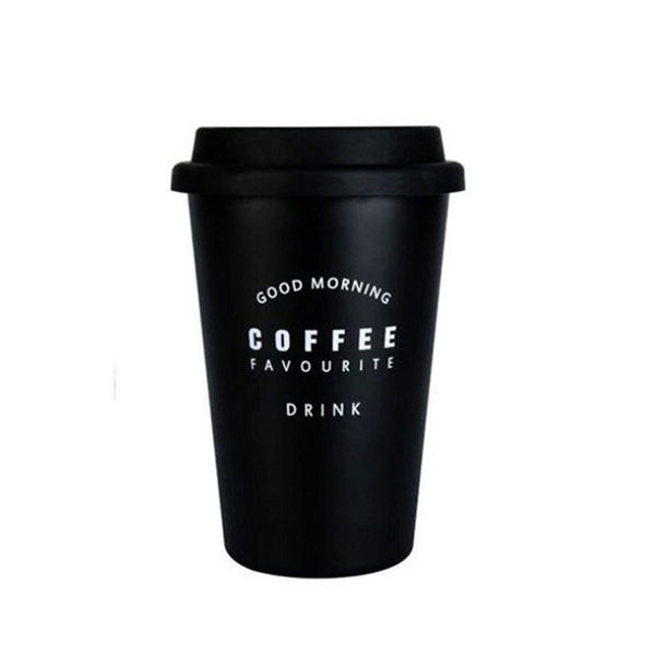 Coffee Mugs Thickened Reusable Stainless Fibre Coffee Cups Tea Coffee Mugs Travel Mug Eco Cup With Lid Straws 500ml