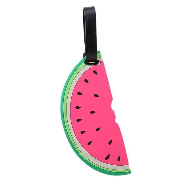 Kawaii Food Shape Suitcase Luggage Tag Cartoon ID Address Holder Silicone Baggage Label  Portable Label Travel Accessories