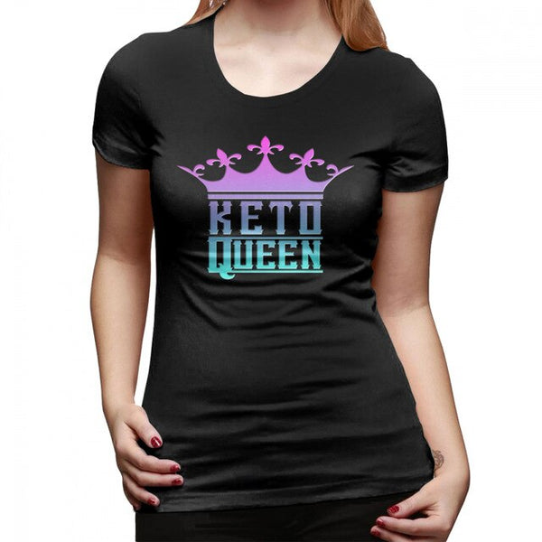 Low Carb T-Shirt Keto Queen Crown Graphic Ketosis Diet Success T Shirt Summer Funny Women tshirt Plus Size Ladies Tee Shirt