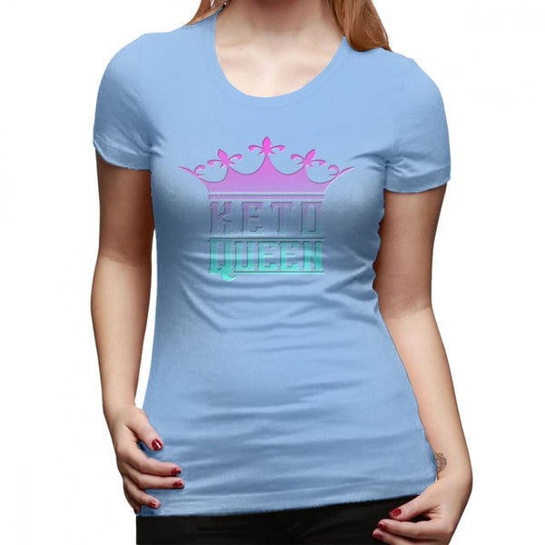 Low Carb T-Shirt Keto Queen Crown Graphic Ketosis Diet Success T Shirt Summer Funny Women tshirt Plus Size Ladies Tee Shirt