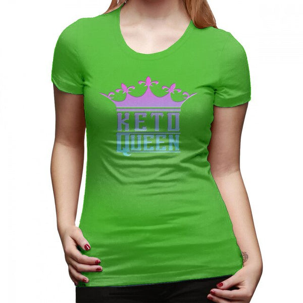 Low Carb T-Shirt Keto Queen Crown Graphic Ketosis Diet Success T Shirt Summer Funny Women tshirt Plus Size Ladies Tee Shirt