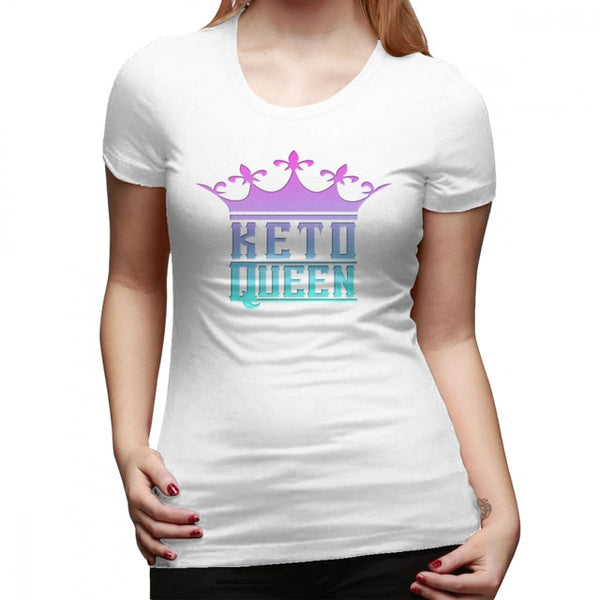 Low Carb T-Shirt Keto Queen Crown Graphic Ketosis Diet Success T Shirt Summer Funny Women tshirt Plus Size Ladies Tee Shirt