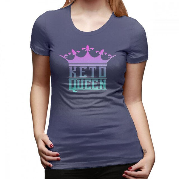 Low Carb T-Shirt Keto Queen Crown Graphic Ketosis Diet Success T Shirt Summer Funny Women tshirt Plus Size Ladies Tee Shirt