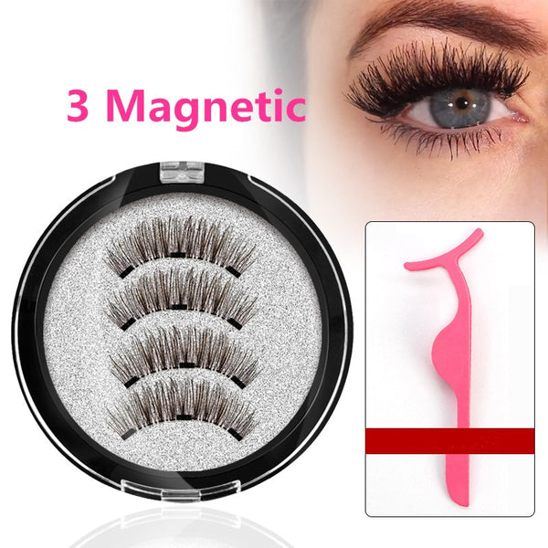 Magnetic eyelashes with 3 magnets magnetic lashes natural false eyelashes